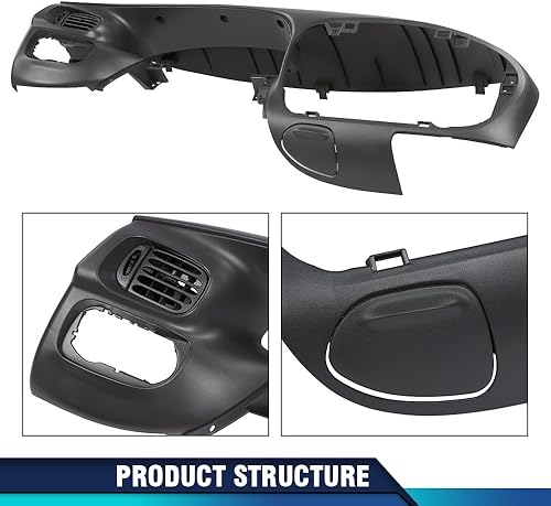 Miniatura 4 de PIT66 Cubierta de bisel para tablero de tablero gris grafito frontal central compatible con Ford F150Ford Expedition 1997 1998 1999 2000 2001 2002