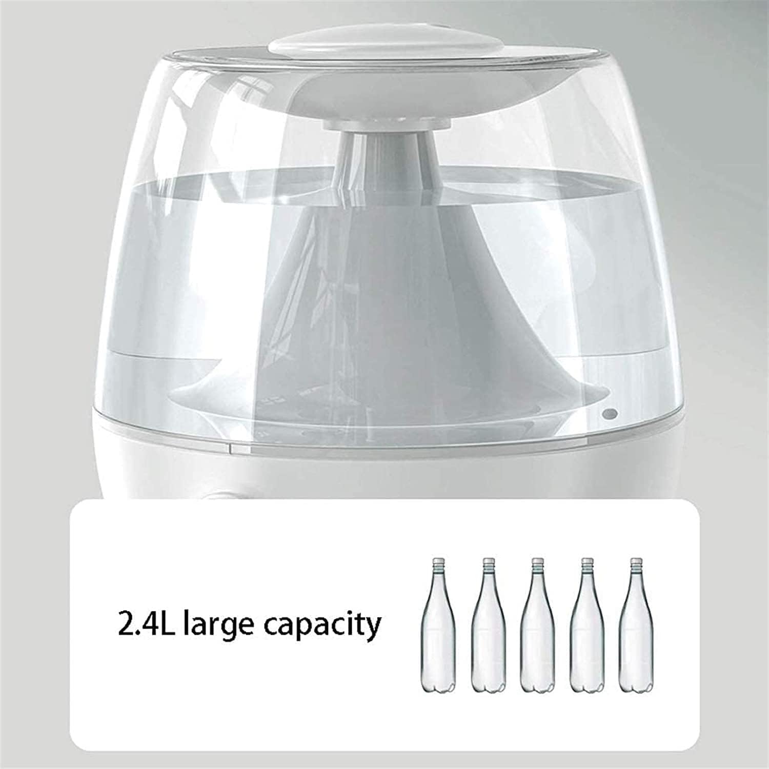 Cool Mist Quiet Desk Humidifier with Automatic Shut-Off 2.4L Large Capacity (Color : White) (Black)