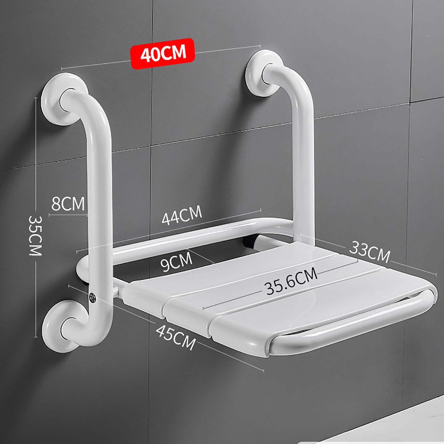 Asiento de Ducha Plegable,Silla de Ducha Antideslizante | Taburete de Baño Montada en la Pared,Banco de Ducha para Ancianos/Discapacitados,Ahorro de Espacio,Acero,Soporta 150 kg