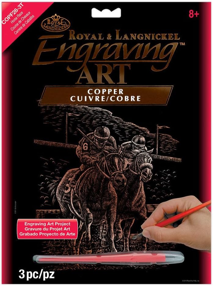 Royal Brush Copper Foil Engraving Art Kit, 8 by 10-Inch, Horse Race
