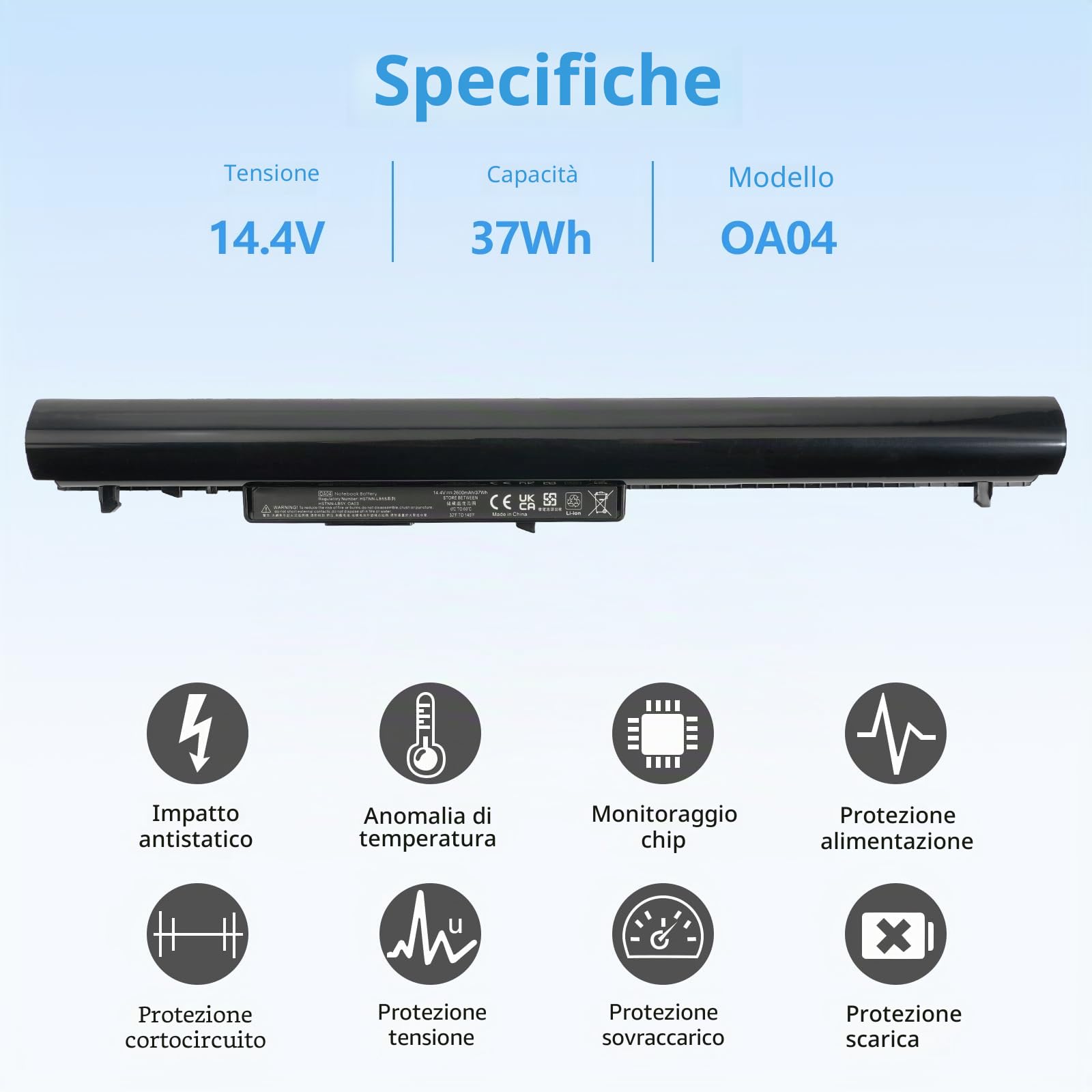 2600mAh Batteria per HP OA04 OA03 746641-001 740715-001 746458-421 751906-541 HSTNN-LB5Y HSTNN-LB5S 250 G3 OA04041 J1U99AA TPN-F113
