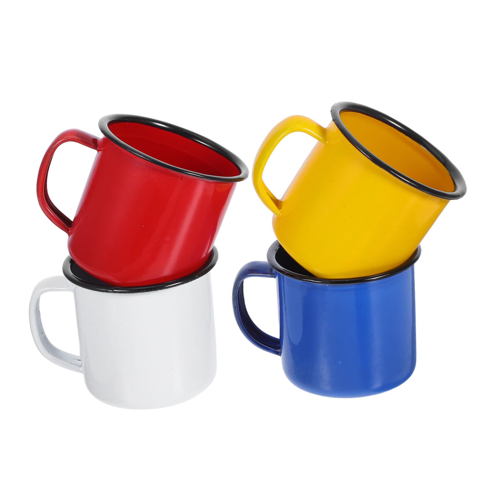 BESTOYARD Emaille Trinkbecher Praktischer und Langlebiger Emaille Teebecher 4 Stück aus Robustem Material im Einfachen Stil für Büro und Riegel