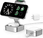 3 en 1 Station de recharge sans fil pour appareils Apple, Support de charge rapide magnétique pliable voyage compatible avec MagSafe pour iPhone 17e/Air/17/16/15/14/13/12 Series, Montre Apple & AirPods Pro/4/3/2