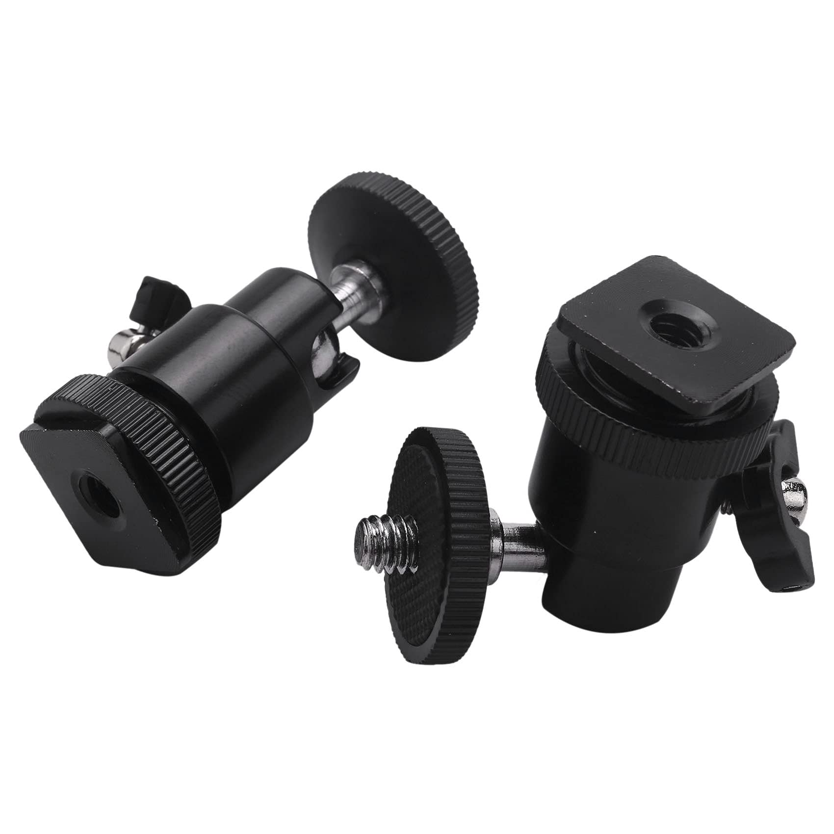 SVRITE Mini Rotule[Paquet De 2] avec Adaptateur Port Connexion Rotule ¨¤ 360 Degr¨¦s 1/4 Pouce -Rotule L¨¦g¨¨re Et Pivotante pour Cam¨¦ra DSLR,Cam¨¦Scope,Flash,Support Lampe