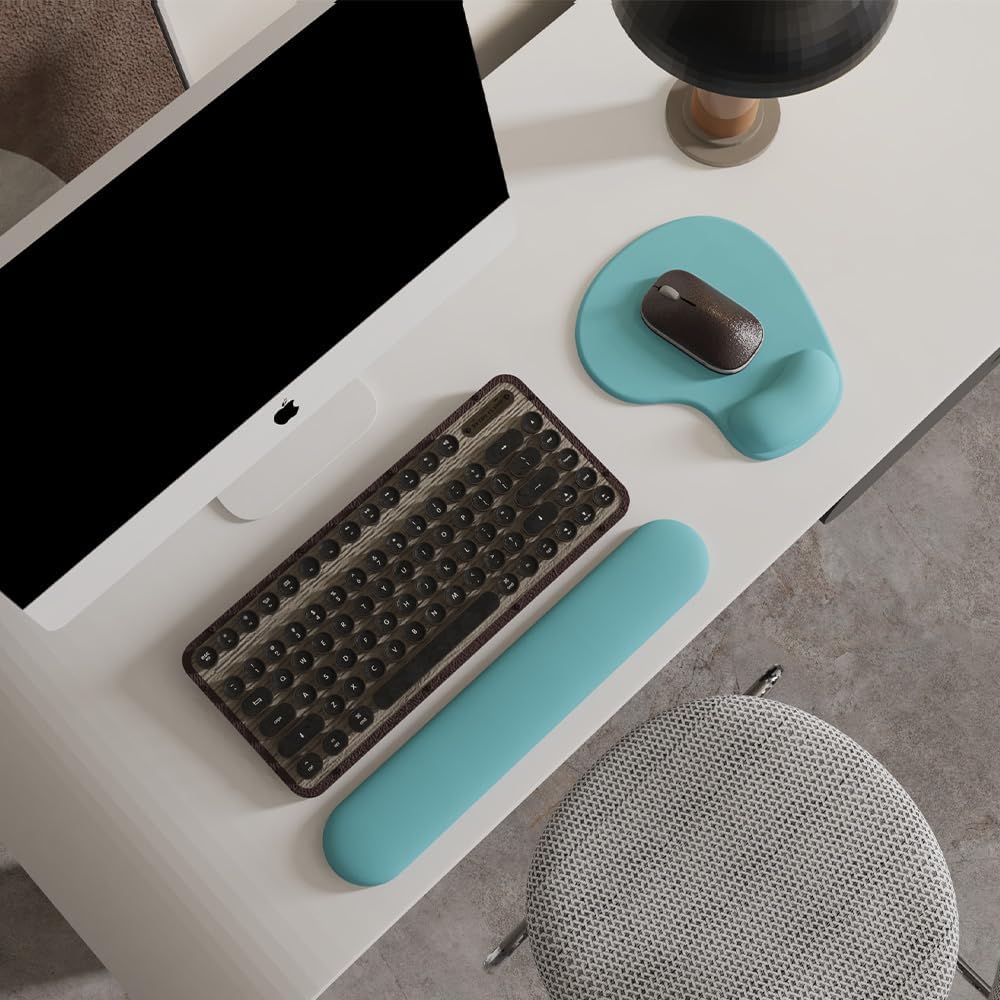 Office Mousepad with Gel Wrist Support - Ergonomic Gaming Desktop Mouse Pad Wrist Rest - Design Gamepad Mat Rubber Base for Laptop Computer -Silicone Non-Slip Special-Textured Surface (04Blue) - classic Series