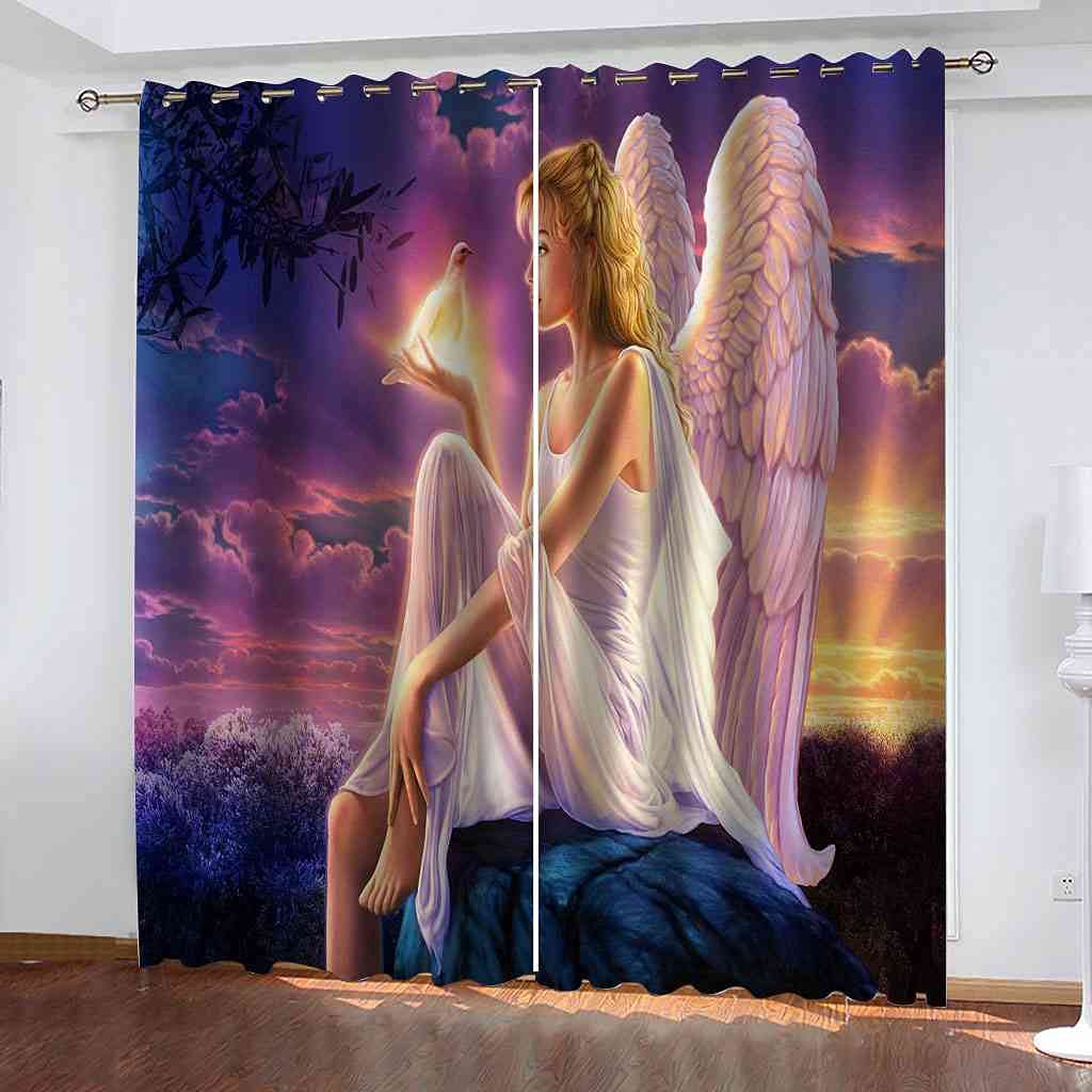 Rideau isolant thermique et phonique occultant 3D ange pour salon et chambre
