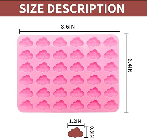 Miniatura 3 de Paquete de 3 moldes de silicona en forma de nube 3D, bandeja antiadherente para cubitos de hielo, molde de fondant para chocolate, dulces, jabón,