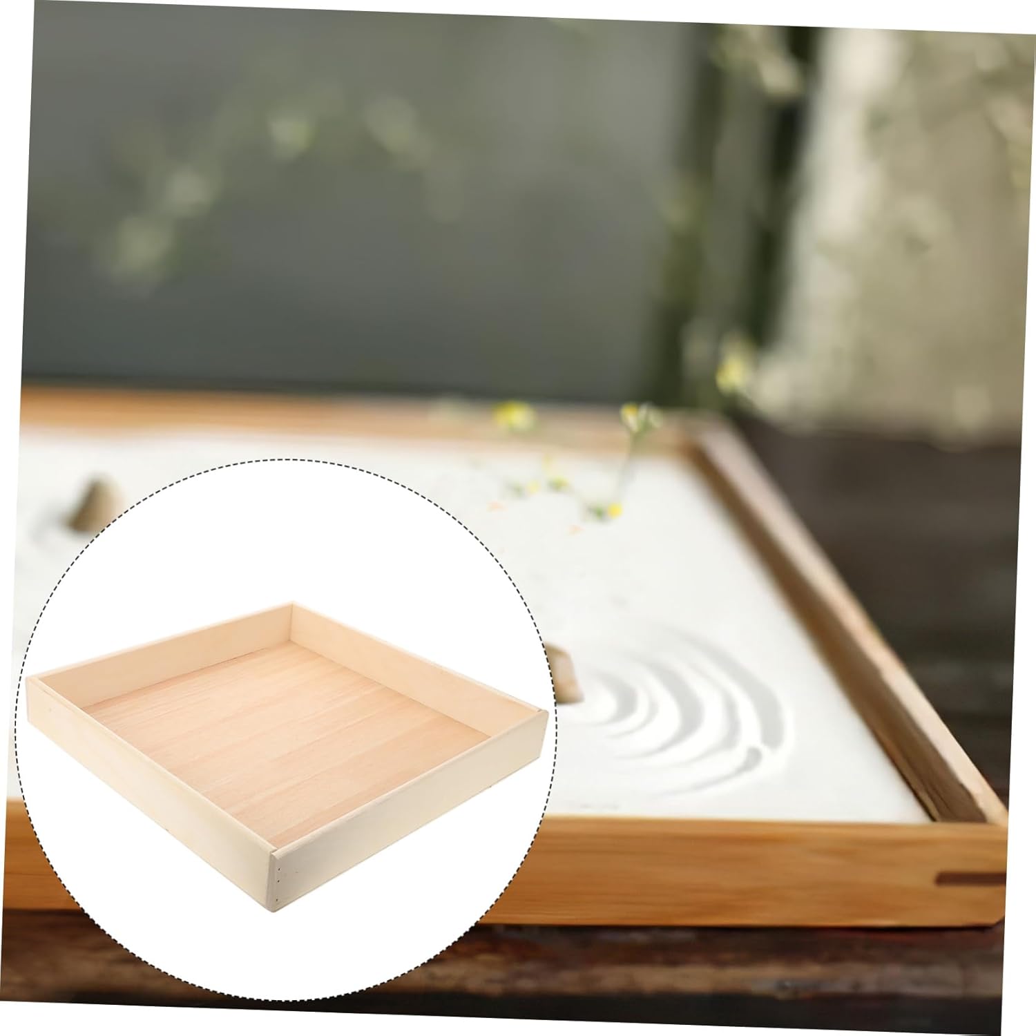 Kisangel 1piece Boys and Girls Sand Tray Toy Compact Wooden Sandbox for Indoor Safe Materials for Creative Activities Promotes Imagination Fun for Boy Girl