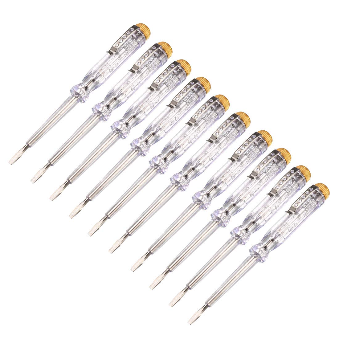 uxcell Voltage Tester AC 100-500V with 3mm Slotted Screwdriver with Clip 141mm Length for Circuit Test, Clear, Pack of 5 — Amazon image 7