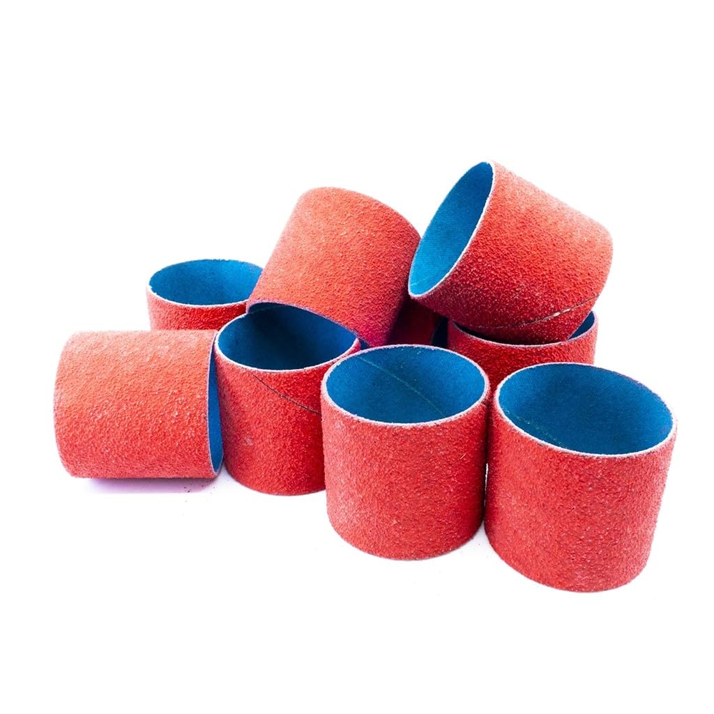 Benchmark Abrasives 2" x 2" Ceramic Sanding Bands, Spiral Bands Rotary Sander Attachment for Drill & Die Grinder, Metal Polishing Sanders for Woodworking - Sander Tool (10 Pack), 120 Grit