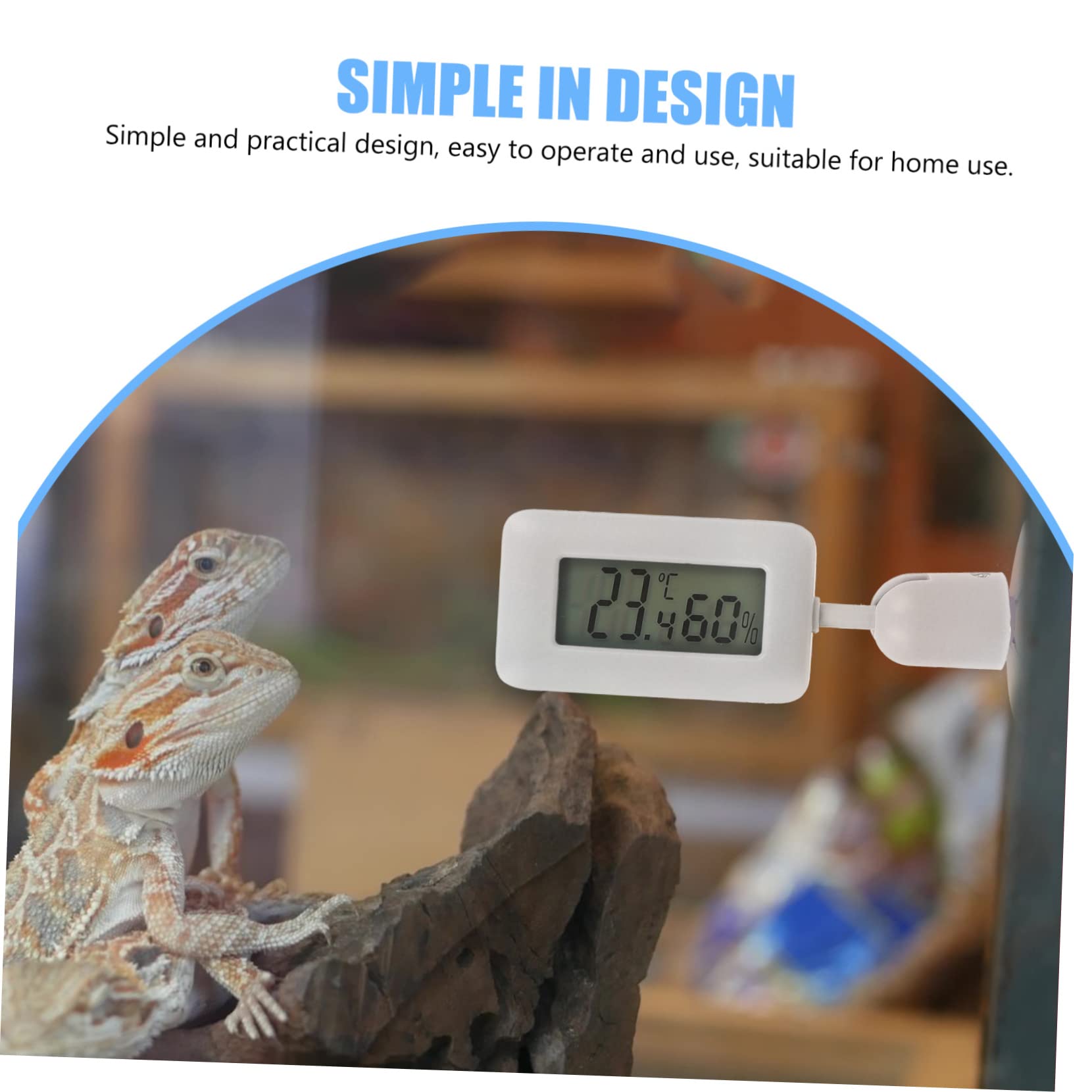 DOITOOL 4stücke Reptilien Thermometer Digital Mit Saugnapf Hygrometer Für Terrarien Und Aquarien Temperatur Und Feuchtigkeitsmessgerät Für Reptilienboxen Installieren Und Praktisch Der