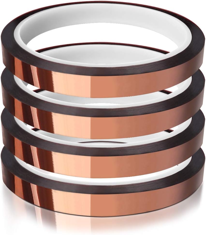 MEBMIK Heat Tape for Sublimation Transfer, Heat Resistant/Press, Adhesive Transfer Tape, Thermal, No Residue, 4 Rolls 10mm x33m(108ft)