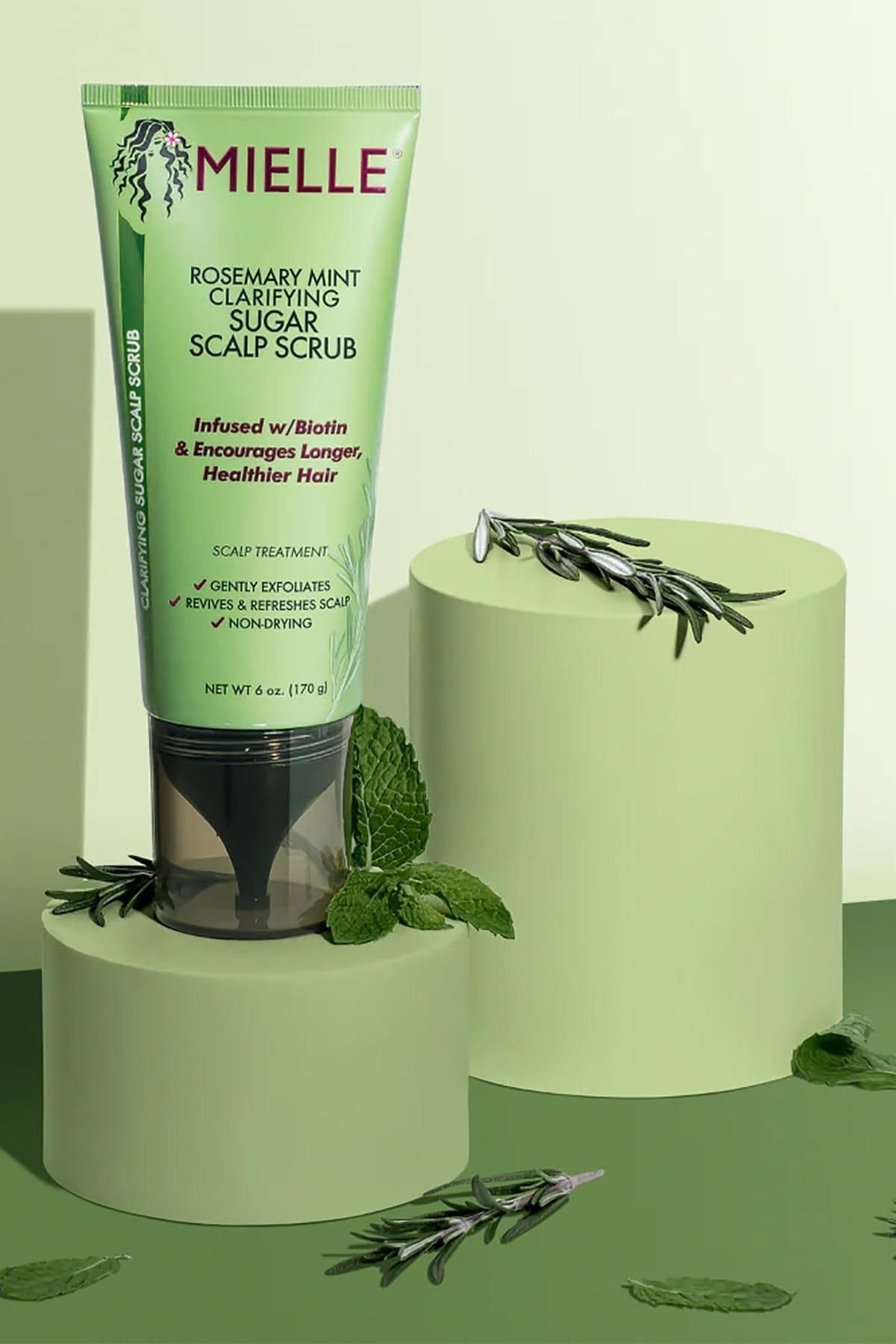 Mielle Organics Rosemary Mint Pre-Shampoo Clarifying Sugar Hair Scalp Scrub, 6 Ounce