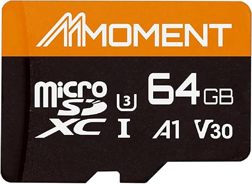 MMOMENT Tarjeta Micro SDXC de 64 GB, A1, UHS-I, U3, V30, compatible con clase 10, velocidad de lectura de hasta 95 MBs, velocidad de escritura de