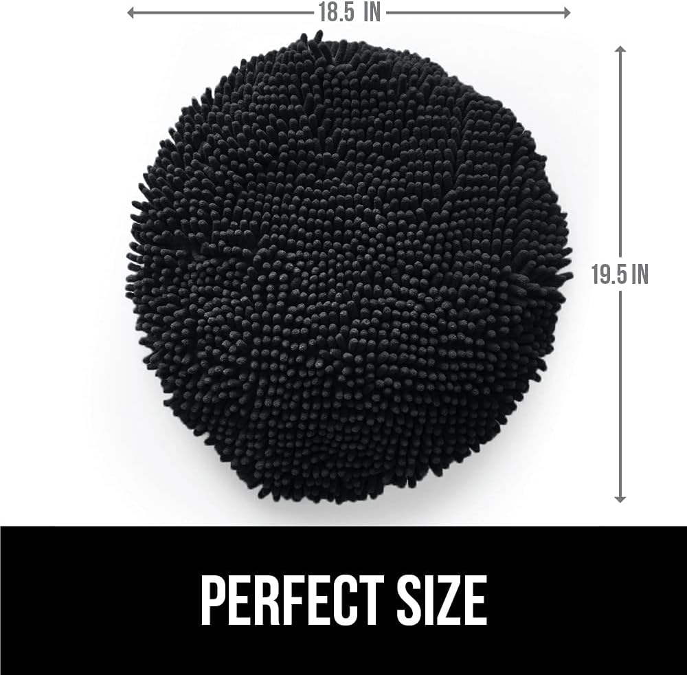 KANGAROO Shag Chenille Toilet Lid Cover, Machine Washable, Microfiber Dries Quickly, Ultra Soft Seat Covers, 19.5x18.5, Fits Most Standard Lids, Essential Home Bathroom Decor, Black : Home & Kitchen