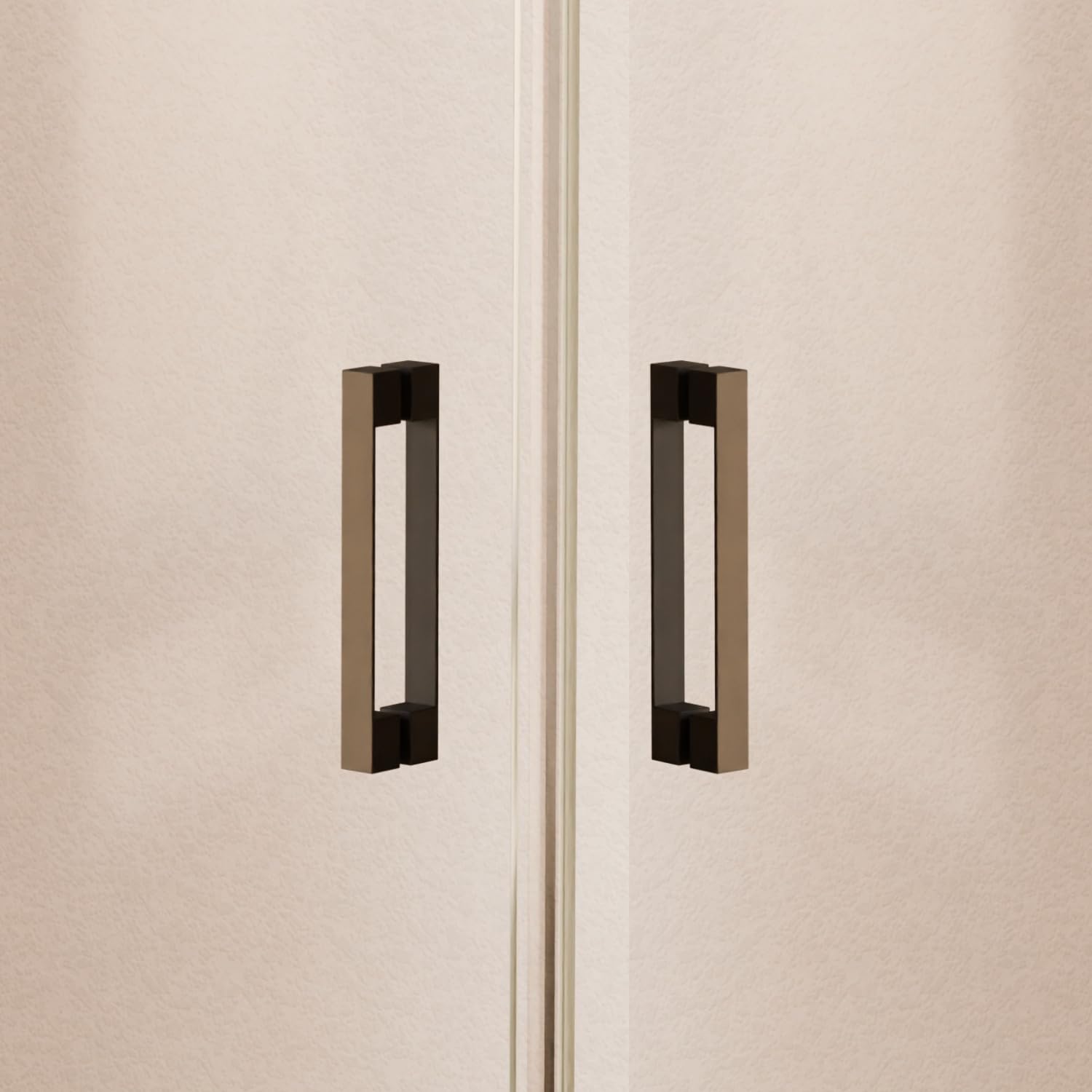Mampara Rectangular REVERSIBLE 137,5-140 x 77,5-80cm - H= 195cm, Negro | Mampara Angular (corredera + fijo) + (corredera + fijo) , sin perfil inferior, Vidrio de seguridad 6mm tratamiento antical