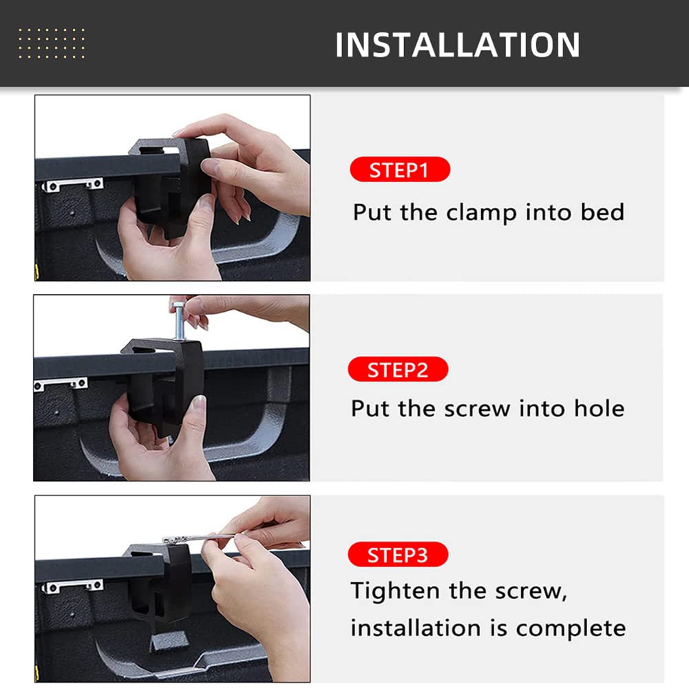 Abrazaderas De Montaje De Techo De CamióN,Asudaro Abrazadera De Tapa De CamióN Tapa O Carcasa De Campista Abrazadera Duradera para Reemplazo De Camioneta para Techo De Camioneta