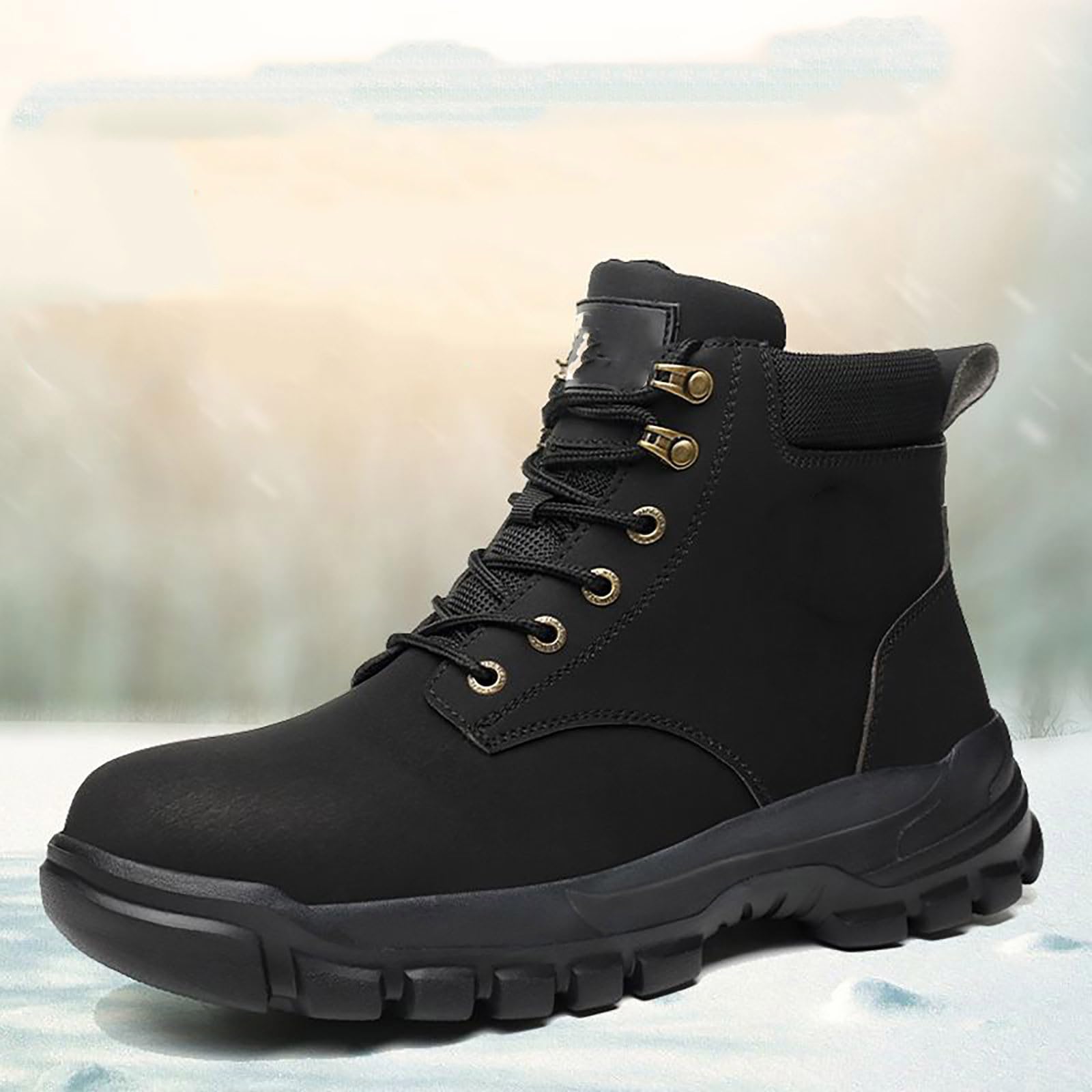 Schneeschuhe Herren Warm Winterschuhe Herren Leder Gefüttert