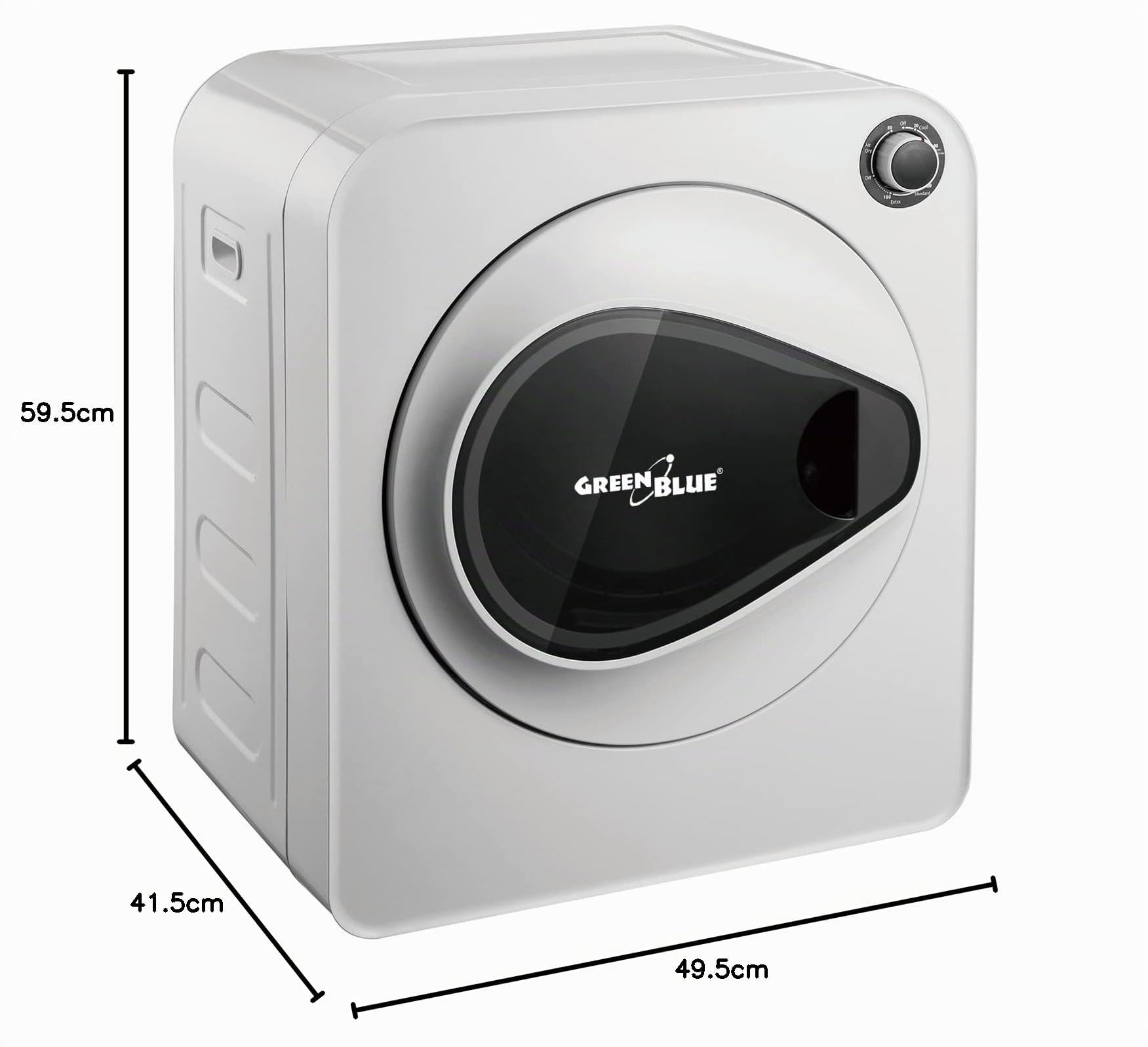 Green Blue GB405 Asciugatrice elettrica 830W / 3kg / Asciugatrice per vestiti a libera installazione o a parete 5programmi di asciugatura Libera installazione (Acsiugatrice GB405)