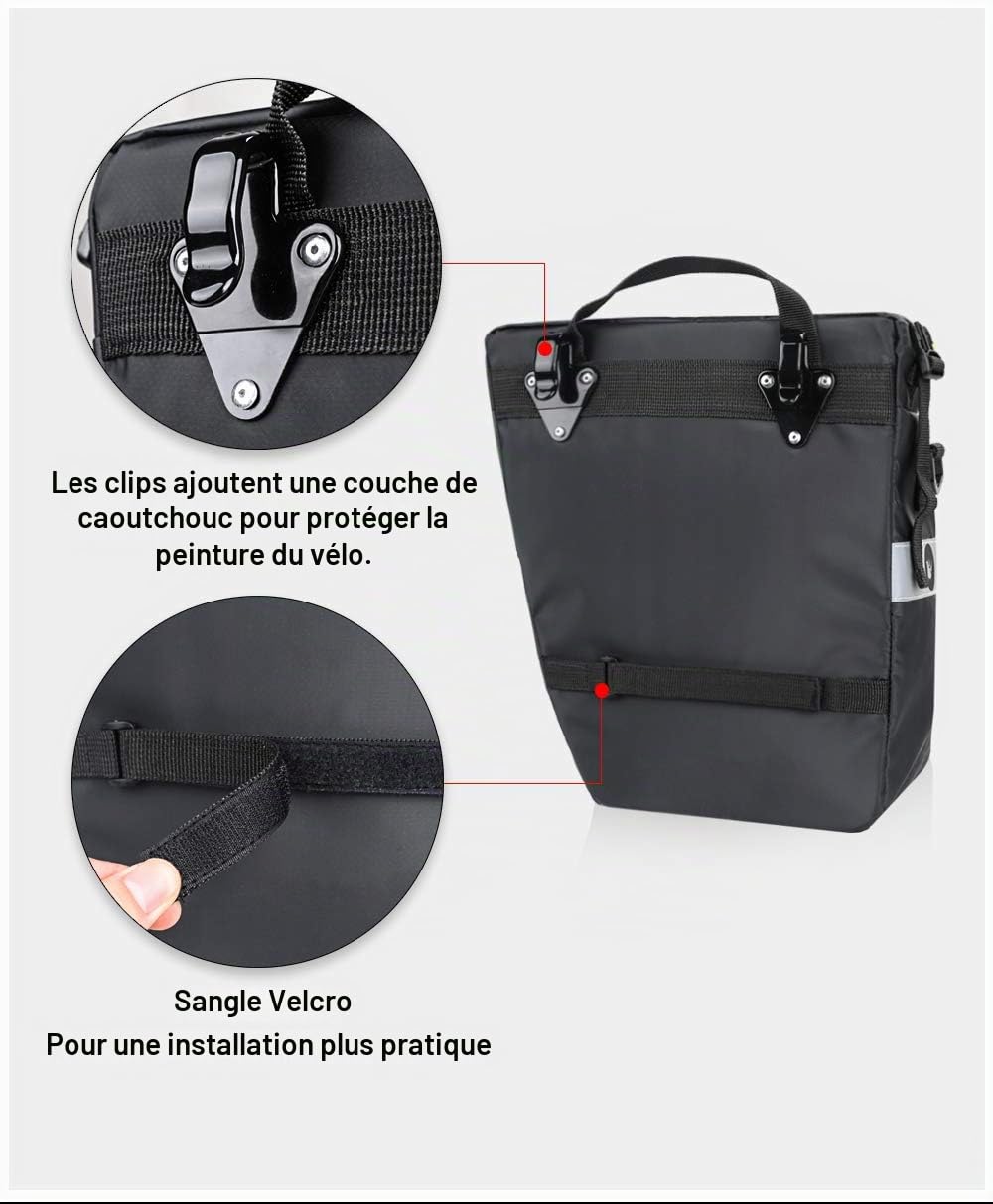 Rhinowalk Sacoche de vélo 3 en 1 pour Porte-Bagages de vélo, Sacoche à bandoulière, Sacoche pour Ordinateur Portable, Porte-Bagages, Accessoires de Cyclisme Professionnels