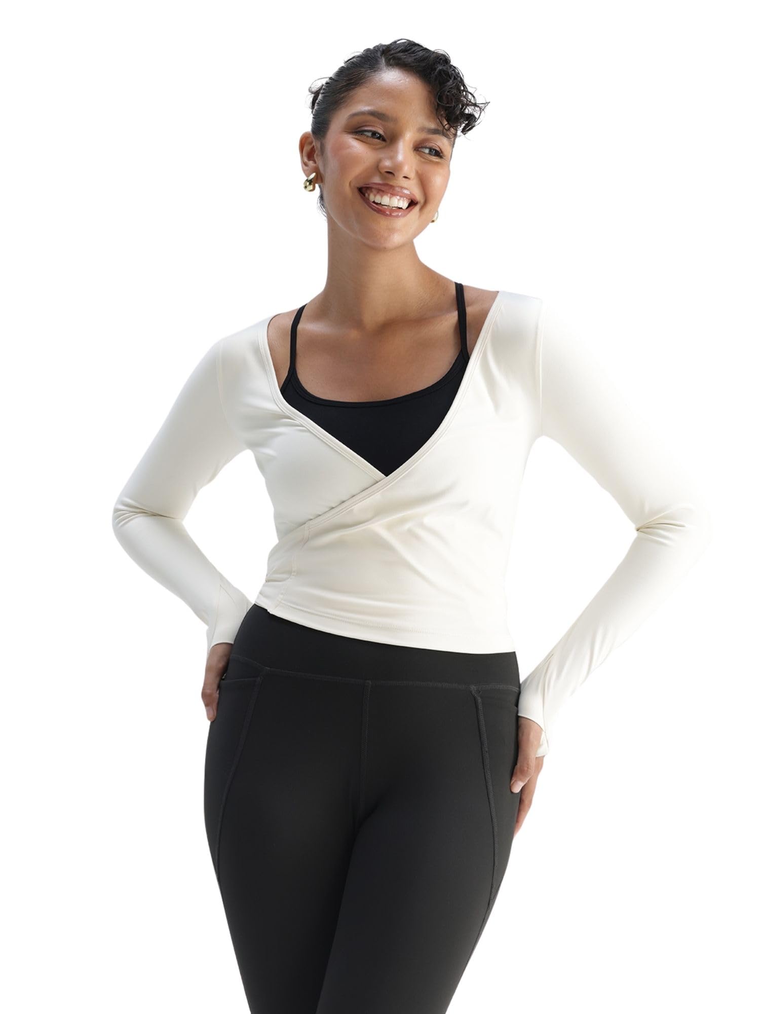 ADPT™ Wrap Top for Women | Adjustable Tie-Back | Soft Stretch Breathable UV-Protected Fabric-image-38