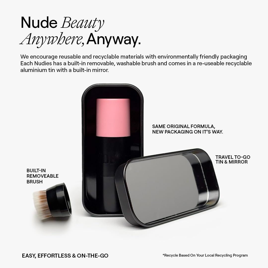 NUDESTIX Nudies Matte Blush Stick Bare Back – Creme Rouge Stick – Natürliches Mattes Finish, Langanhaltend, Vegan – Für Wangen, Augen & Lippen 7g