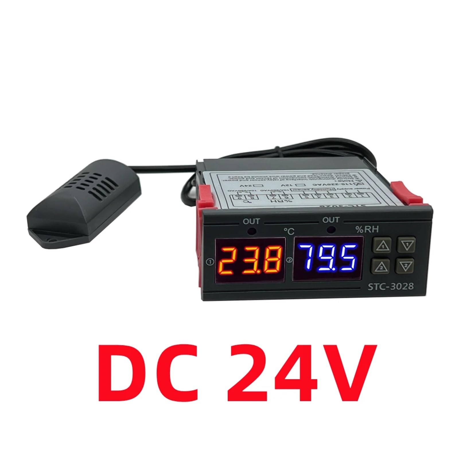 temperaturregler Dual Digital Thermostat Temperatur Feuchtigkeit Control STC-3028 Thermometer Hygrometer Inkubator Controller AC 220V DC 12V 24V(DC 24V)