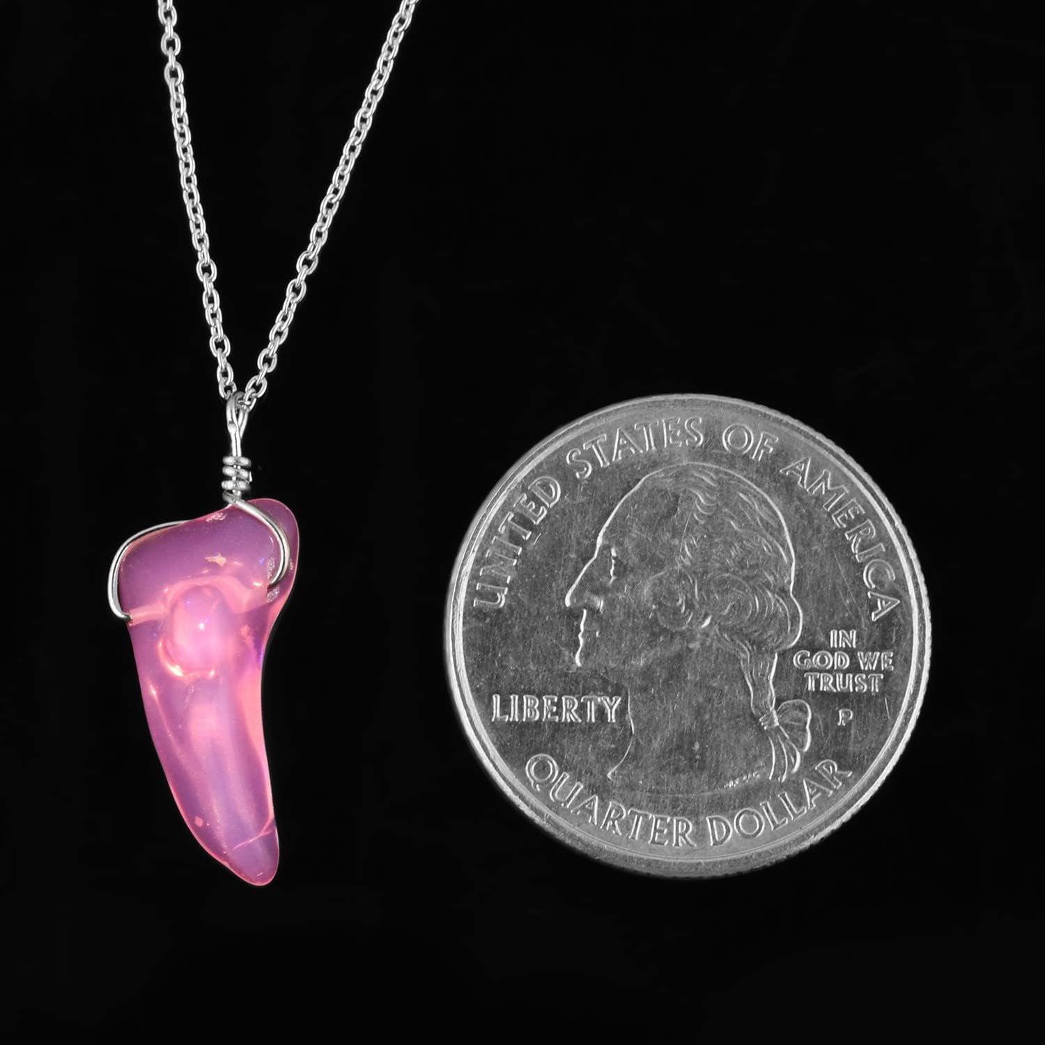 Organic Opal Silver Pendant Necklace - Image 5