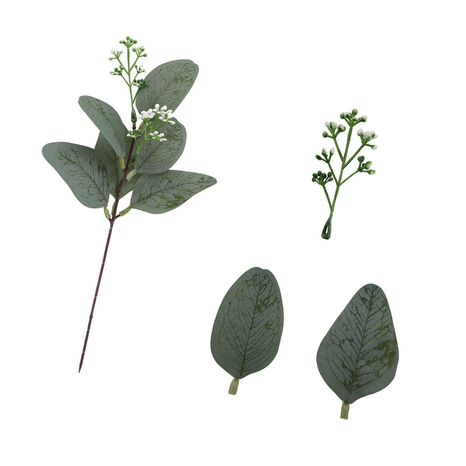 Piceioep 12Pcs Artificial Leaves Branch with Realistic Berries for Home Hotel Decoration Vase Display and Wedding Bouquets Leaves