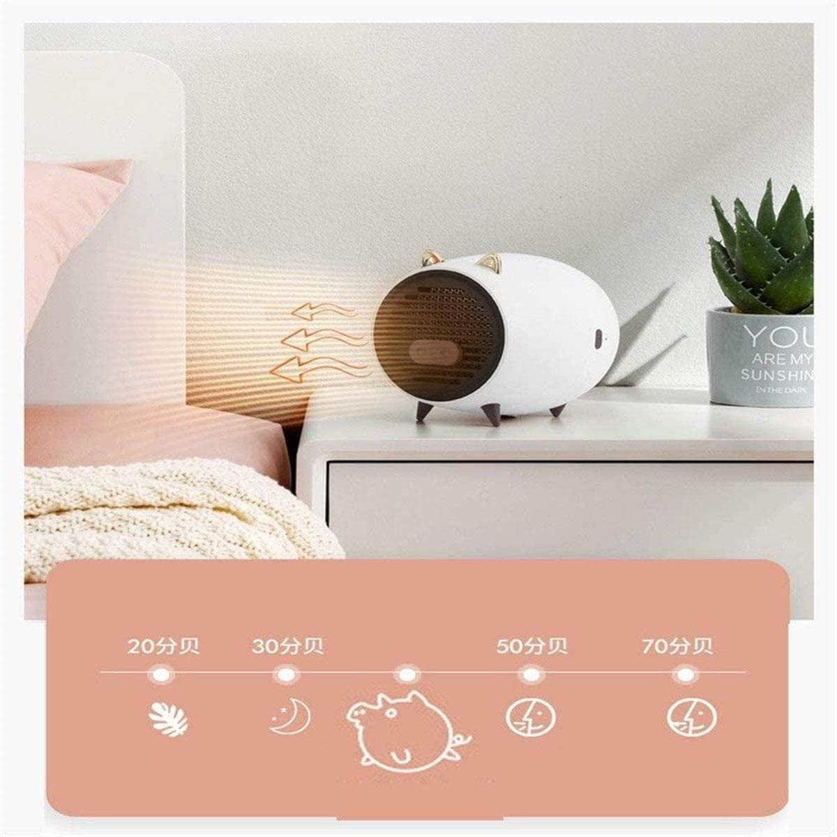 Stufetta Riscaldatore elettrico adorabile Riscaldatore a ventola per animali a forma di maialino Riscaldatore a ventola elettrico portatile mini silenzioso per Ventola riscaldante portatile
