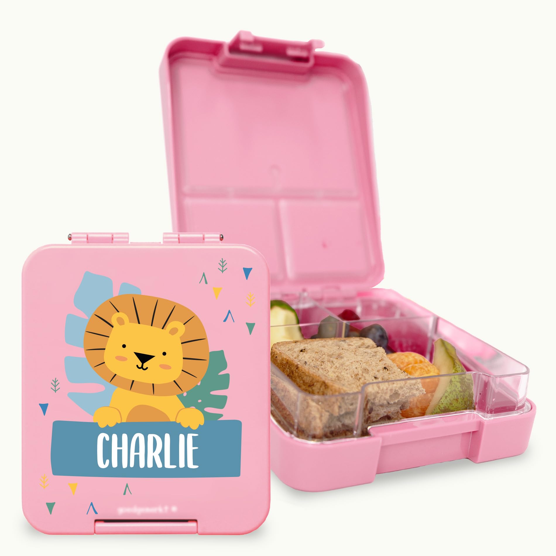 EASY2NAME Personalised Children’s Lunch Box, Water-Resistant, Dishwasher and Microwave Safe. Design with Theme. Colour: (Light rose)
