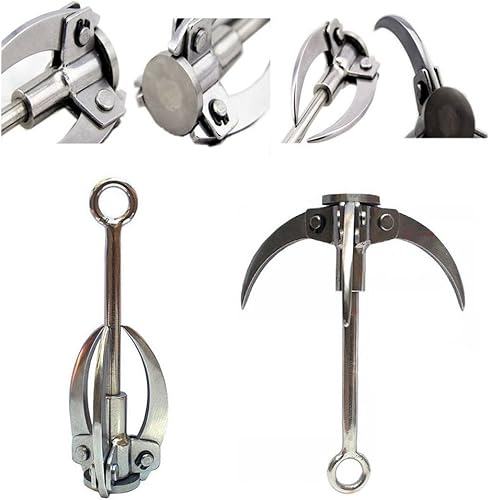 Miniatura 3 de CYFIE Gancho de agarre de diente de sierra de 3 garras de 4 garras, con cuerda auxiliar de 32.8 ft33 pies 0.315 in, mosquetón de garra de acero