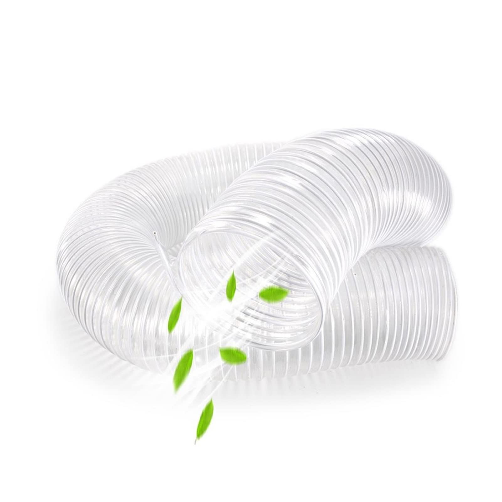 Abluftschlauch 2M/78,7 Zoll PVC-Schlauch Weißer Schlauch Haushaltsbelüftung Kunststoff-Teleskop-Inline-Ventilator-Staubabluftauslass Lüftungsschlauch (Size : Dia.12.5CM/4.9IN)
