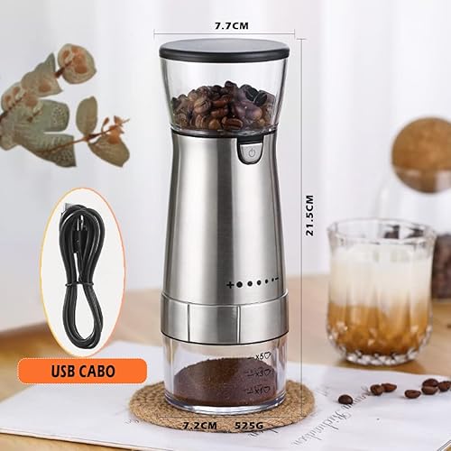 Miniatura 7 de Electric Coffee Grinder, Stainless Steel Automatic Portable Coffee Bean Grinder, Adjustable Multi Grinding Setting,for Espresso Drip Pour Over