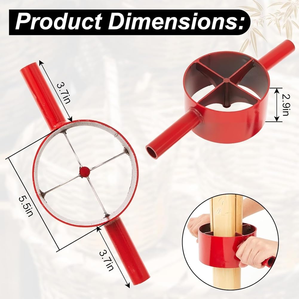 Outil à main en acier pour fendre le bambou – Séparateur de coupe 4 compartiments 5,5 pour séparateur de bambou ferme avec poignées et lames des deux côtés A