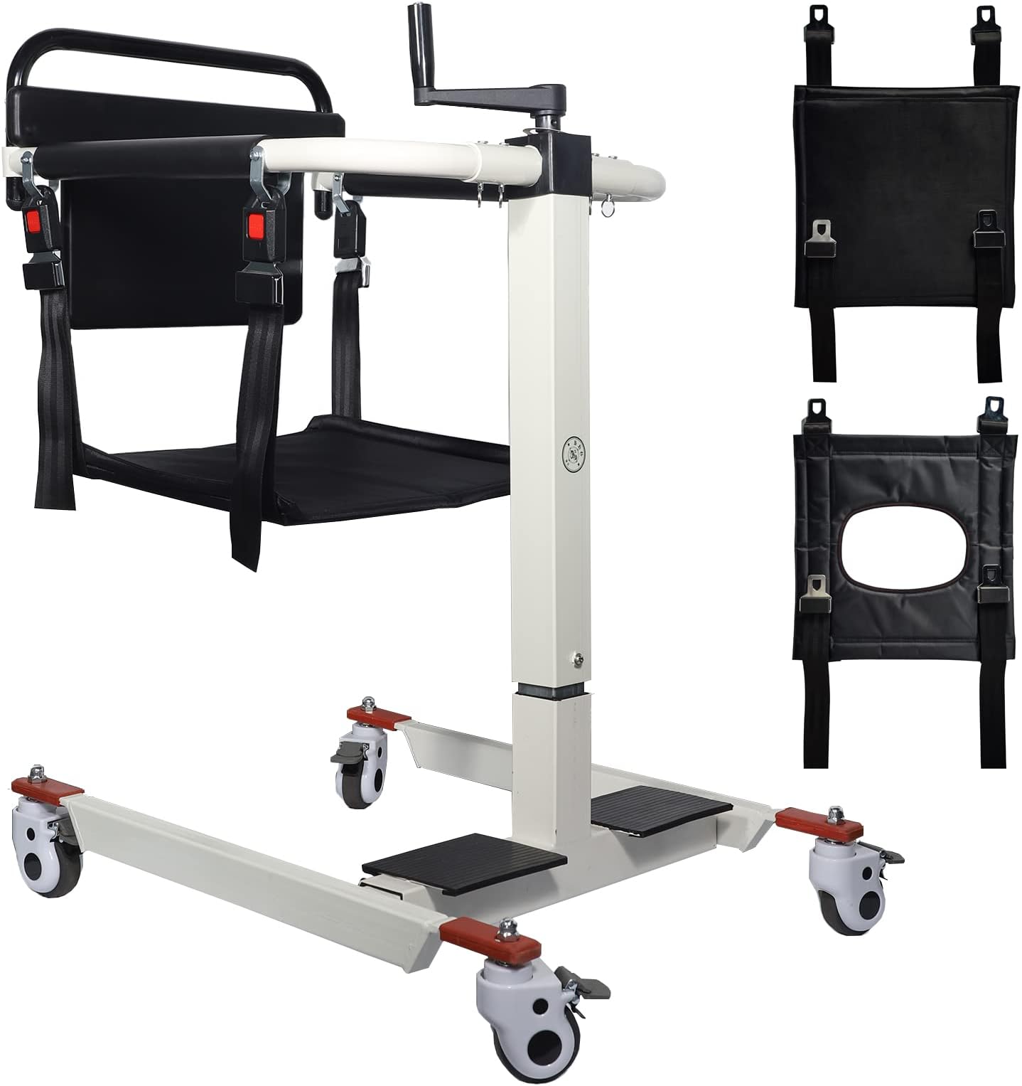 Seveni Portable Patient Lift for Home, Adjustable Height, Car Transfer Aid, Care Transport Chair Bathroom Wheelchair (Without Bedpan)