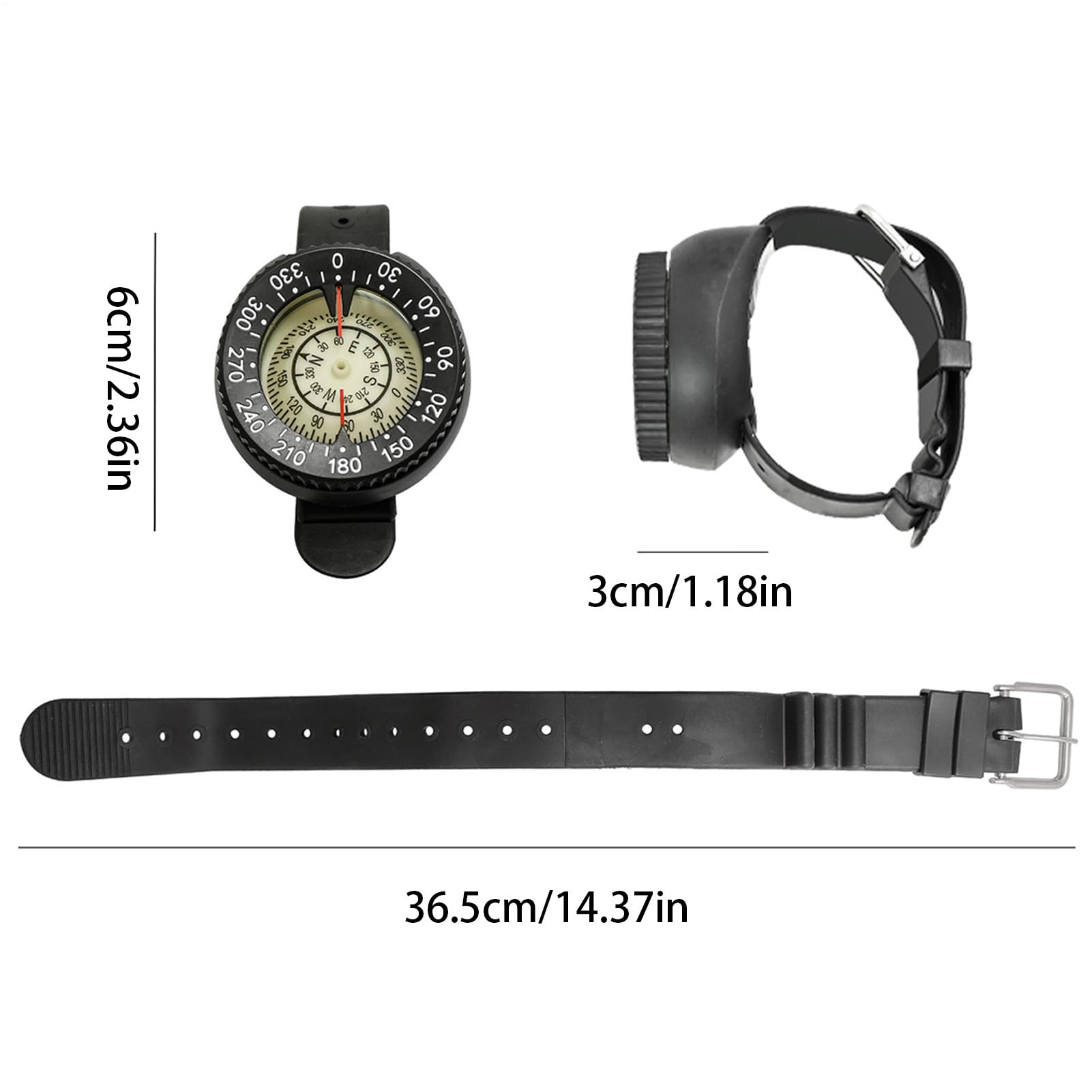 Boussole de Plongée Navigation sous-Marine Précise | Compacte Précise et Lumineuse pour Randonnée Kayak Orientation Plongée