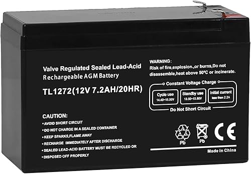 Vista 2 de WEIZE Batería recargable de 12 V, 7 AH, 12 voltios, 7 amperios, baterías AGM selladas de plomo ácido para Razor E200/E200S E300 y E300S scooter