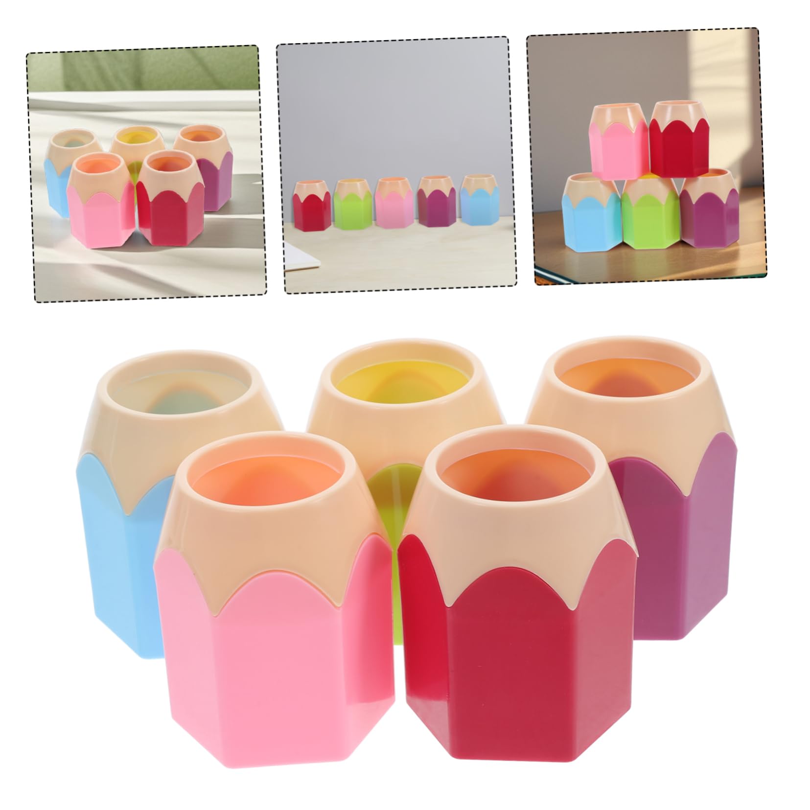 Sewroro 15 Stück Teiliges Stiftehalter Bunte Pencil Organizer aus Bruchfestem Großer Stauraum für Kosmetikpinsel Eyeliner Schreibwaren als Schreibtisch Aufbewahrung für Schüler und Büro