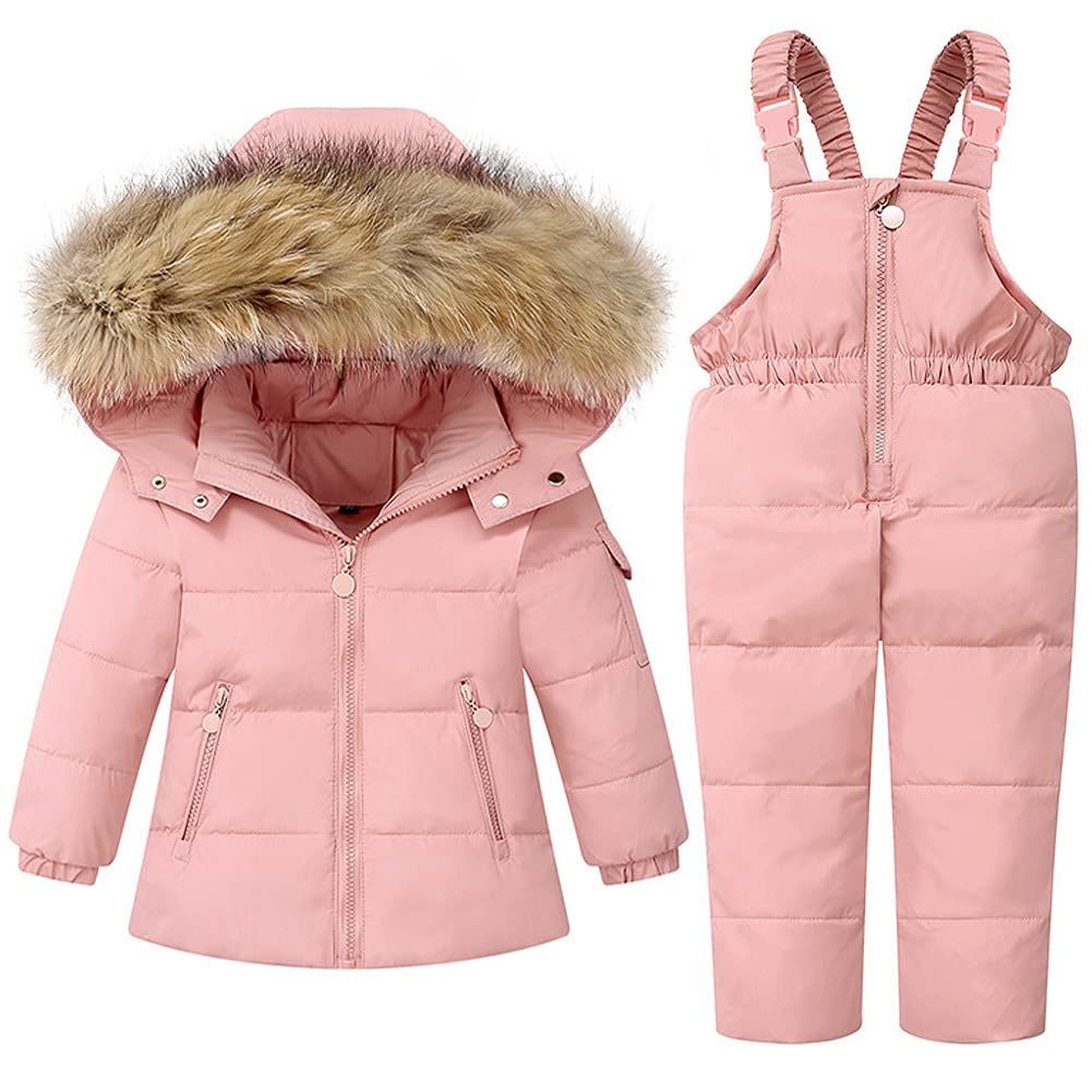 Fille Garçon Combinaison de Ski Doudoune Ensemble de Neige Veste duvet à Capuche Pantalon de Ski Chaud Vêtement d'hiver Enfant