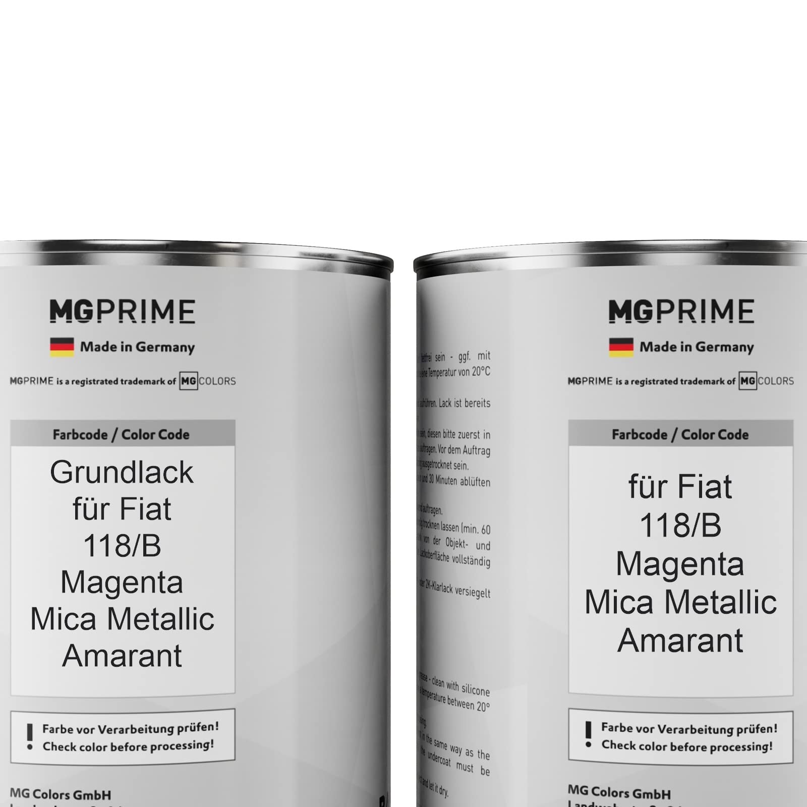 Kit Vernice Per Auto MG PRIME, Rosso Bright Mica Metallic Codice Lancia 132, 1 Litro (Fondo + Base), Made In Germany
