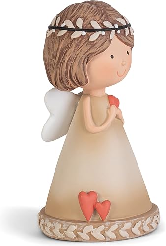 Miniatura 2 de Dicksons Shaded Coffee - Figura decorativa de mesa de resina de 3 pulgadas con ángel marrón con corazón