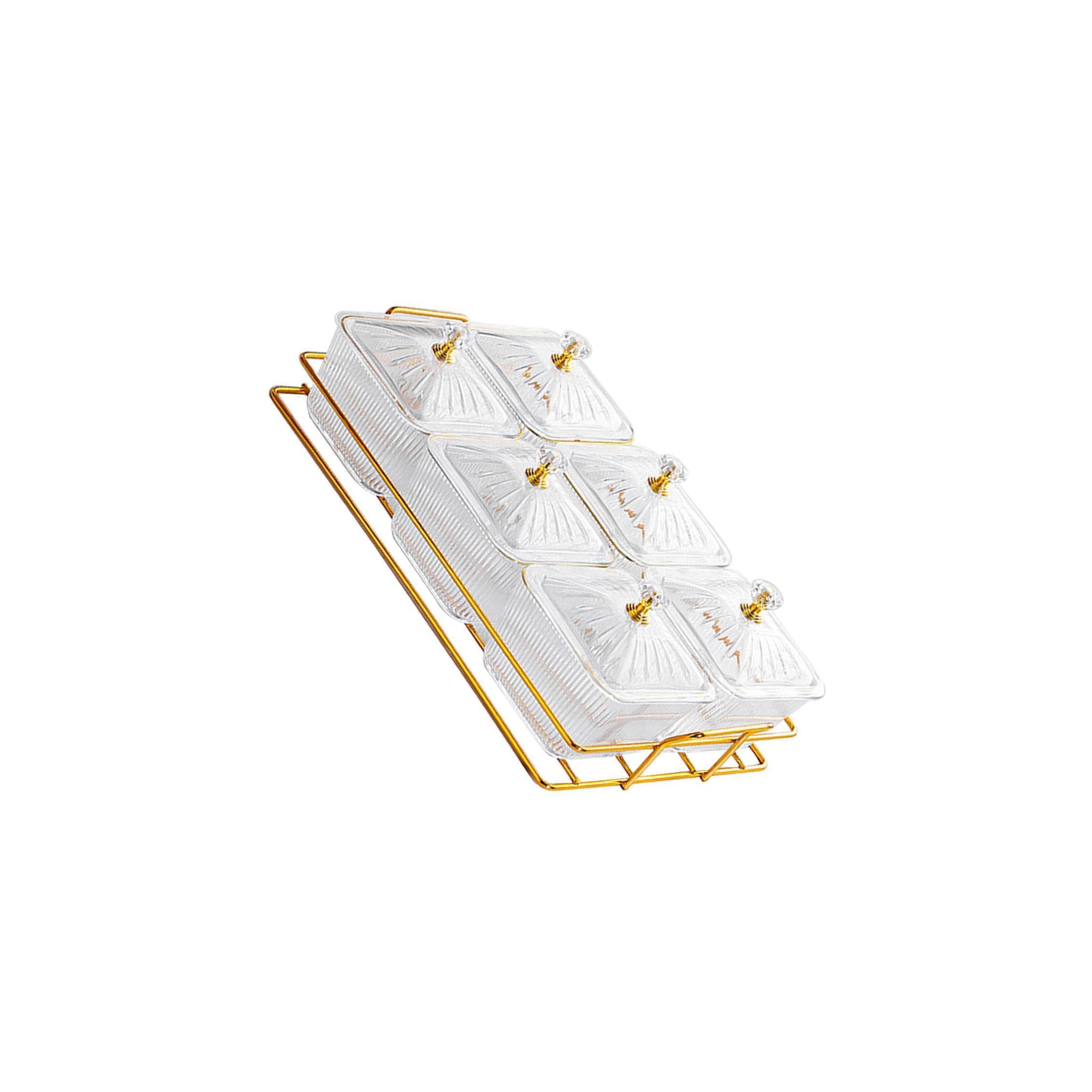Vassoio da portata per antipasti con supporto, piatto per frutta secca, elegante presentazione di caramelle e snack, vassoio da portata diviso, per frutta secca, 6 snack