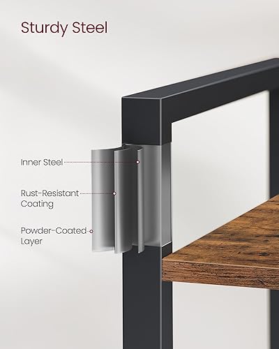 Miniatura 5 de VASAGLE - Estantería de 5 niveles, estante de libros, librero industrial, con marco de acero, para sala, oficina en casa, dormitorio, 9.4 x 24.4 x