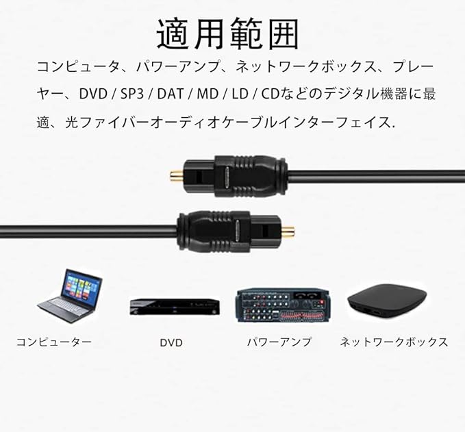 Amazon デジタル光spdifオーディオケーブル 光オーディオケーブル 5m Qicheng Lys 光デジタルケーブル