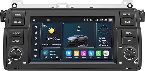 SWTNVIN Radio de coche para BMW Serie 3 E46 Rover MG ZT 1999-2005 Android 14 CarPlay y Android Auto estéreo incorporado 4G LTE WiFi DSP BT5.0 GPS