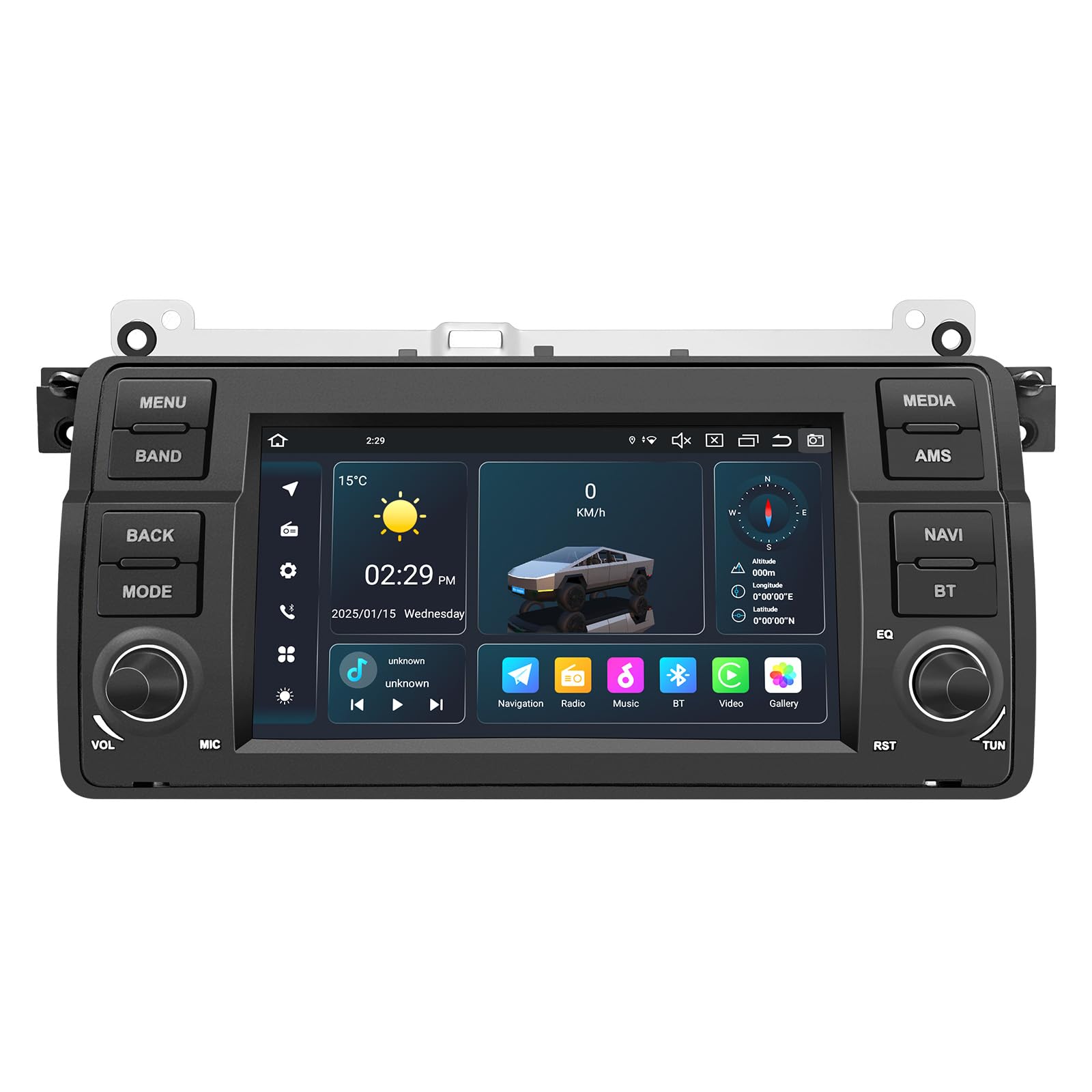 SWTNVIN Car Radio for BMW 3 Series E46 Rover MG ZT 1999-2005 Android 14 CarPlay&Android Auto Stereo Built-in 4G LTE WiFi DSP BT5.0 GPS SWC 1280 * 720P IPS QLED Screen Octa-core 4+64G(No DVD)