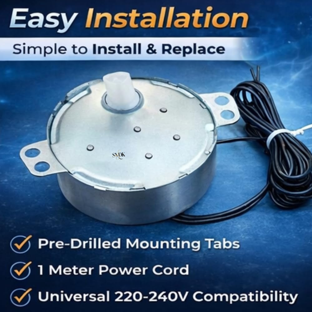 SVDK Stainless Steel Auto Swing Synchronous Motor 5-6 Rpm Motor, 220V-240V, Compatible with Symphony Cooler, Kenstar Cooler and Other Coolers 1