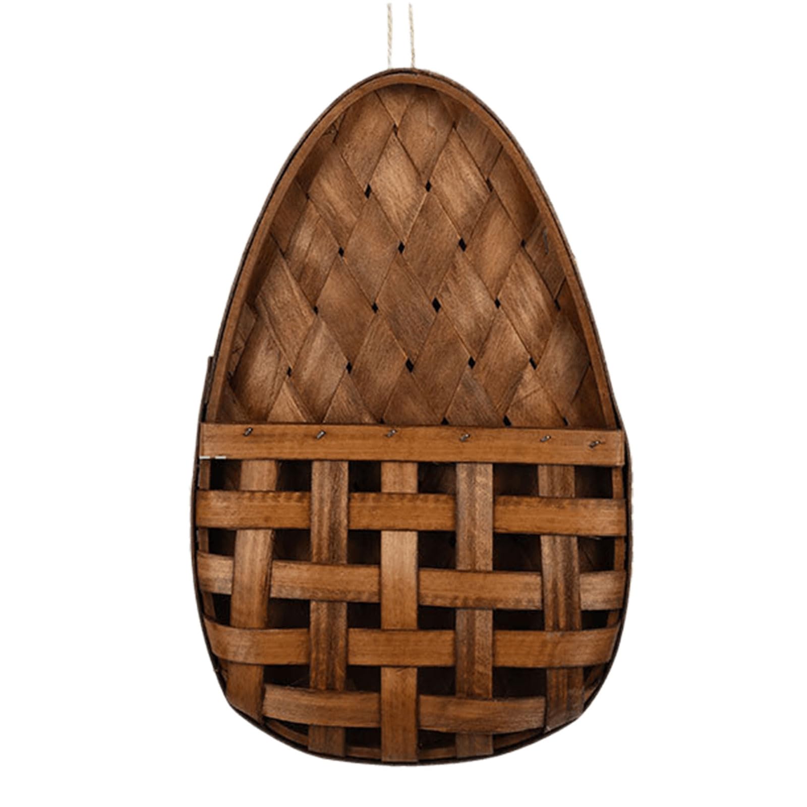 Zxfdsfdbnm Wooden Teardrop Wall Hangings Basket Multipurpose Hangings Container for Indoor Decor Bucolic Flower Holder and Storage Shelf Wooden Wall Basket