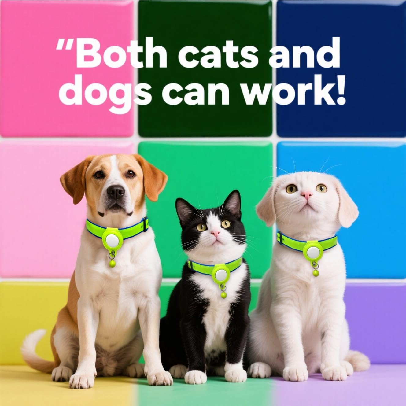 Pet Bluetooth Positioning Collar iOS Certification 365 Days Standby Reflective Waterproof, Green(L) - image 2